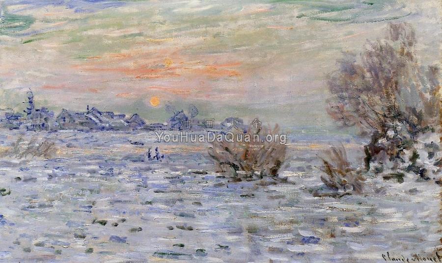 Winter on the Seine, Lavacourt - 克劳德·莫奈